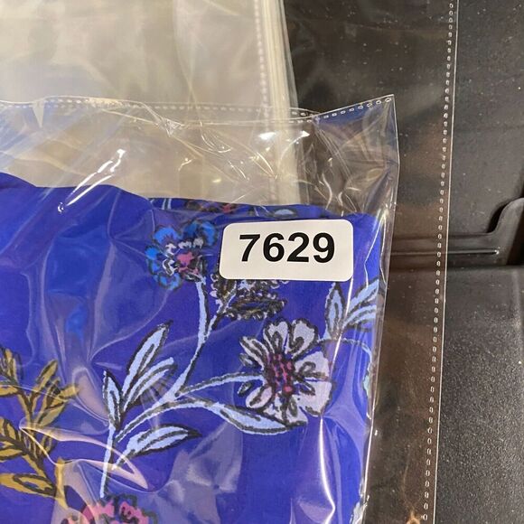 Old Navy Dress Women S Small Blue Floral Shift Short Round Neck Sleeveless Rayon - Picture 9 of 9